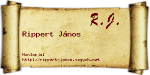 Rippert János névjegykártya